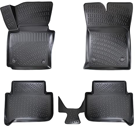 fussmattenprofi.com 3D Auto Gummimatten Set für VW Touran Baujahr 2003-2015 | Extra Hoher Rand 5cm Allwetter Geruchlos rutschfest Gummifußmatten Fussmatten TPE