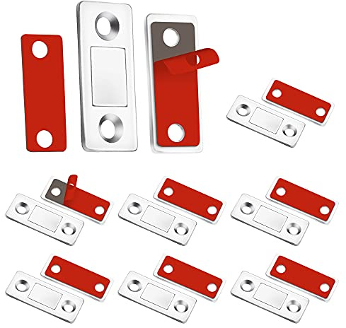 Ultra Thin Magnetic Door Catch with Screws, Drawer Magnet Catch for Kitchen Closet Door Closing Magnetic Door Catch Closer (8 Pack)