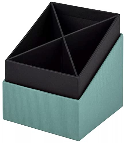 Rössler SOHO Stifteköcher | Stifte Organizer | Stiftehalter Schreibtisch | Büro Organizer | Schreibtisch Zubehör | Büro Zubehör | 86 x 86 x 100 mm | 1 Stück | Farbe: Grün | Blau | Opal