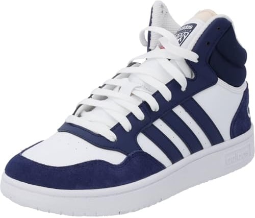 adidas Herren Hoops 3.0 Mid Lifestyle Basketball Classic Vintage Shoes, Cloud White/Dark Blue/Dark Blue, 47 1/3 EU
