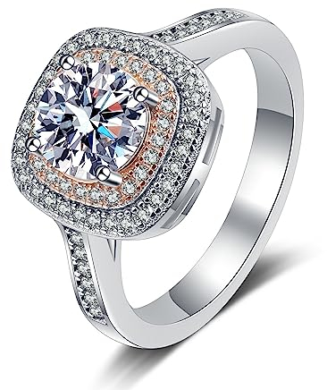 Zirkonia Ring Breit, Ringe Silber XL 925 Quadrat Hochzeitsring Größe 60 (19.1)