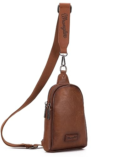 Wrangler Crossbody Sling Bags for Women Cross Body Fanny Pack Purse with Detachable Strap, Karamellfarben/Braun