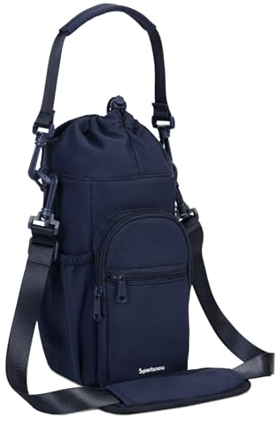 Wasserflaschenhalter mit Gurt 32 Unzen 40 Unzen Isolierte Wasserflaschen-Tragetasche mit Handytasche Wasserflaschenhülle zum Wandern, Lila(Patent Angemeldet)