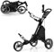 COSTWAY 3 Wheel Golf Push Pull Cart, Lightweight Foldable Golf Trolley with Adjustable Height Handle, Umbrella Stand, Insulation Storage Bag, Cup Holder and Foot Brake (Gray)
