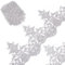 GORGECRAFT 3 Yard 23cm Breite Metaillic Venedig-Kantenbesatz Mit Pailletten Blumenstickerei Spitzenband Applikation Nähen Spitzenbesatz Blumenspitze Kronenrand Stoff Bestickt Brautschmuck (Silber)