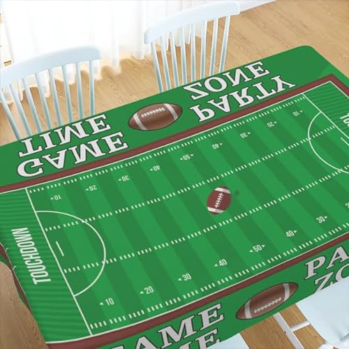 Horienteeon Rechteckige Fußball-Tischdecke, American Football-Thema, Tischdecke wasserdicht und waschbar, Tischdecke für Geburtstagsparty, Fußball, Party, Spiele, Dekoration, 152 x 228 cm
