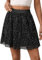 GORGLITTER Glitzer Damen Pailletten Kurz Rock Mit Netzstoff - Minirock Mit Gummizug Sexy Party - Schwarz S
