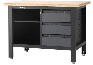 FEISTOS Werkstatteinrichtung | Werkbank Titos 2 | Anthrazit/Schwarz | 120x60x87 cm