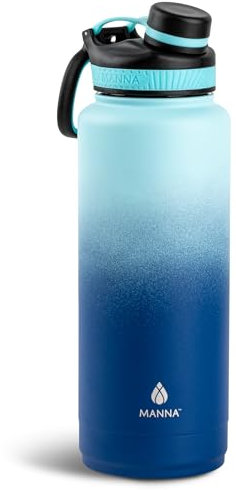 Manna Saratoga Double-wall Insulated Stainless Steel Bottle - 40 Oz - Sky Ombre