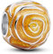PANDORA Moments Gelbe Blühende Rose Charm aus Sterling Silber, Kompatibel Moments Armbändern, 793212C02