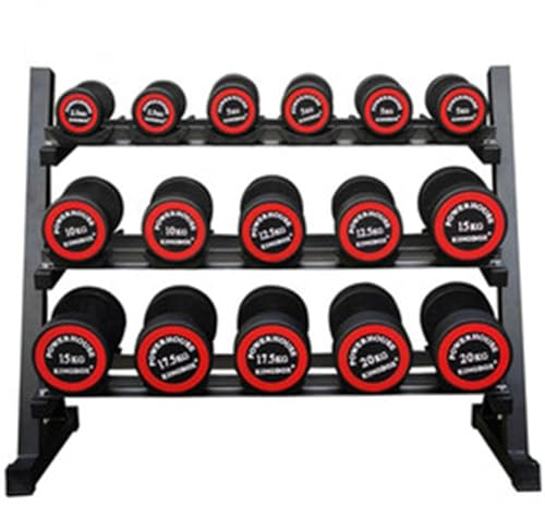 275kg Dumbbell Weight Set with 3-Tier Storage Rack, 10 Pairs of Pure Steel Rubber Wrapped Dumbbells for Home Gym Muscle Building, Strength Building and Full Body Workout