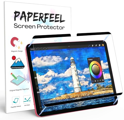 PAPERFEEL Magnético Protector de Pantalla para iPad 10 Generación 2022 & iPad A16/11 Generación 2025, Película de Papel Mate para Escribir y Dibujar -Desmontable/Antirreflejo/Instalación Fácil
