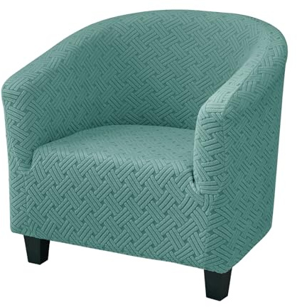 Morbuy Sesselbezug Stretch, Sessel Überzug Universal Sesselhussen Waschbar Schicker Jacquard Sesselüberzug Hussen Cocktailsessel Clubsessel Überzug Weich, Elastisch (Matcha-Grün)