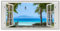 MuchoWow© Gartenposter Groß 160x80 cm XXL Outdoor Bilder Gartendeko für draußen Wetterfest Garten Sichtschutz Terrasse Deko Banner Draußen Bild Fensterblick - Baum - Meer - Palme - Hügel - Strand - Bl