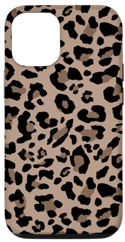 Hülle für iPhone 12/12 Pro Leopardenmuster stilvolles Gepardenmuster braun neutral beige