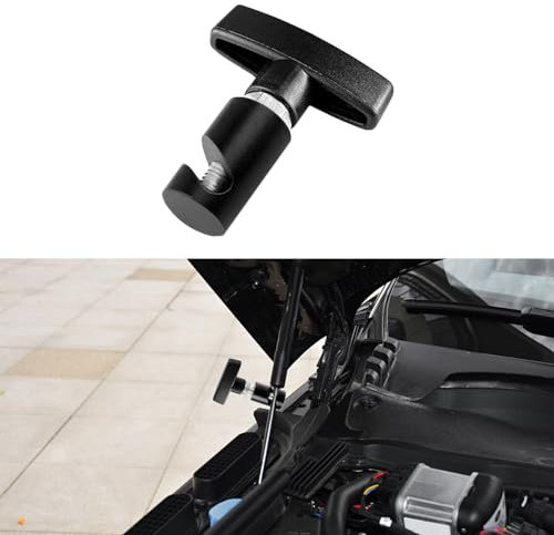 deemars Motorhaubenstrebenklemme, Motorhaubenbefestigungsklammern mit Messingkern, Zündkerzenzange und Motorhaubenstangenwerkzeug 2-in-1 Werkzeug, Auto Motorhaubenklemme für Lift Support (Schwarz)