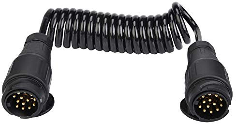 3M 13 Pin Trailer Extension Cable, Trailer Extension Coiled Cable Trailer Adapter Plug Coiled Extension Cable Trailer Cable Trailer Extension Lead Adapter for Towing Caravan Trailer Boat Tractor