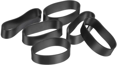 sourcing map 50Pcs Silicone Rubber Bands, 20x7mm Rubber Bands Rings Cable Ties Strong Elastic Bands Non-slip for Cord Wrapping Bag Wraps, Black