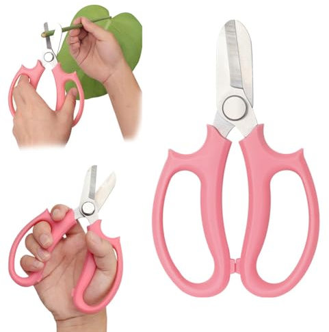 MIETONG Mini Blumenschere Schere Gartenschere Ernteschere Trimmschere Pflanzenschere Edelstahl Trimming für Rosenschere Bonsai Pflanzen Blumen Ernte Obst Gemüse, Rosa