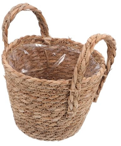 PHENOFICE Panier Osier pour Plantes Pot Seagrass avec Design Jardinière Décorative Polyvalente pour Cactus Et Rangement Objets Moyenne