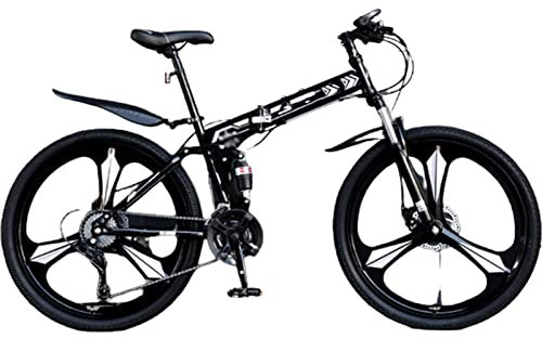 FLNOZAMZ Faltbares Mountainbike, Faltrad für Erwachsene, Speed ​​Gears Bike, rutschfeste Falträder mit Doppelscheibenbremse für Erwachsene/Männer/Frauen, Muti Colors (Black 27.5inch)