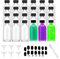 24 Pcs Glass Shot Bottles 60ml Glass Ginger Shot Bottles Clear Glass Bottles Glass Juice Bottles Small Glass Bottles with 24 Lids 6 Funnels 24 Labels 1 Pen, for Ginger Juice Liquor Essential Oil