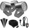 JNR Edelstahl LED gartenbeleuchtung mit strom set,IP65 Außen gartenstrahler 3000k Warmweiß Aussen gartenlampe,12V 3.5w 300LM gartenleuchten mit erdspieß für Garten Rasen Weg Teich Yard Baum,Silber