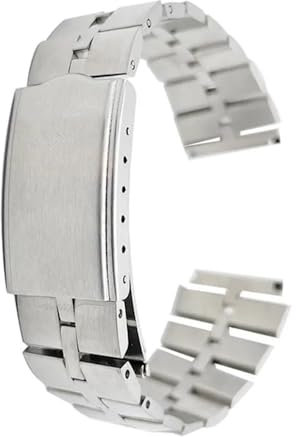 AMAUPCKCA 20 mm Fischgräten-Uhrenarmband aus Stahl mit geradem Ende for Seiko 6138 0040 BVT 04770 Uhren