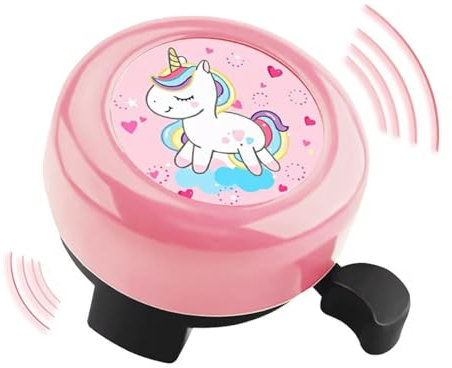 YOUYIKE Einhorn Rosa Fahrrad Klingel, Fahrradklingel Kinder Mädchen, Fahrrad Zubehör, Schön Lautem Ton Klarem Klingel, Geschenk für Geburtstag, Weihnachten, Kinderfahrrad Laufrad Zubehör