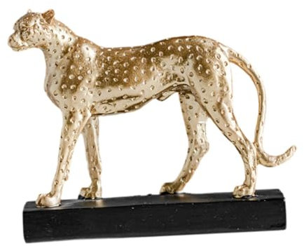 FLCPJGV Geparden-Figur, Tierfigur, Kunstharz, Retro-Design, Einweihungsgeschenk, Leoparden-Skulptur, Geparden-Statue für Schreibtisch, Schlafzimmer