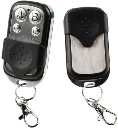 Universal 433MHz Garage Door Opener Remote Control, Electric Gate Key Fob with 4 Different Channels for Automotive Garage Door with Key Cover Slide (Black)