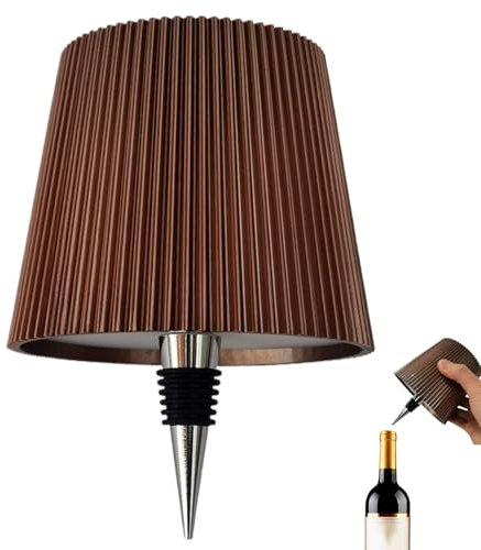 Lampada Bottiglia LED, Lampada Ricaricabile per Bottiglia Senza Fili Tattile con Luce Dimmerabile per Ristorante, Casa, Bar, Ufficio (Marrone, 1 pezzo)