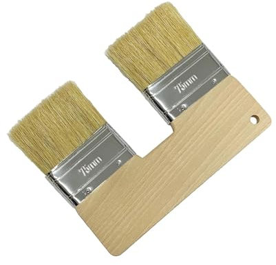 Folpus Double pinceau à peinture, pinceau plat professionnel Portable avec manche en bois pour vernis, peintures à l'aquarelle, outil de peinture à l'huile