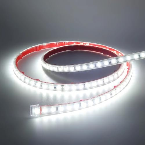 TOT ELECTRIC 2MT STRISCIA LED LUCE BIANCA 220V IP65 Alta Luminosità, Senza Spina o Alimentatore, Illuminazione Diretta per Esterno, Facile da Installare