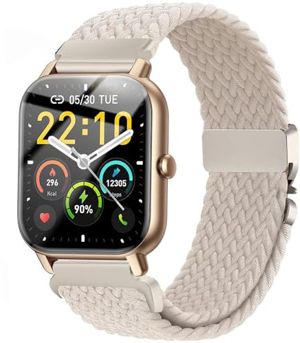 VELULYX Nylon Flechtband Kompatibel mit Veryfit IDW19/IDW13/IDW15/IDW18, 22MM Elastisches armband für Goryfit Smart Watch T50/T60/T70/P66/P66D/P72/P95/P99, Y66/Y6,YB54, H1/D1, G39, LW11/LW36/LW51