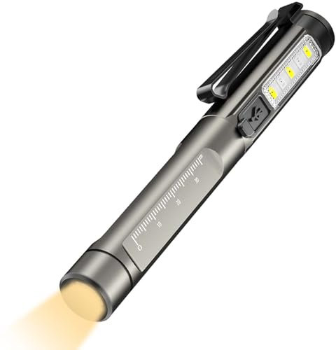 Pupillenleuchte Medizin Penlight, Diagnostikleuchte Medizinische Mit Seitenlichtern, Diagnostikleuchte Stiftlampe für Wiederverwendbar LED Stiftlampe, Pupillenleuchte für Krankenschwestern Ärzte
