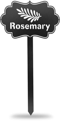 CUTHOLLOW Groß 30CM Rosmarin Metall Pflanzenschilder | Beetstecker für Draussen Wetterfest, Metal Gartenstecker für Blumentopf, Bauernhaus Gewächshaus Dekoration Lustige Gartendeko