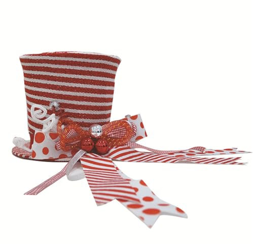 Christmas Tree Toppers Large Top Hat With Bows Christmas Tree Top Hat Decorations Ornaments For Christmas Tree Christmas Tree Toppers Large Top Hat With Bows Christmas Tree Decoration