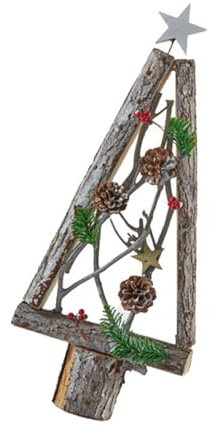 SELVFZ Decorazione da tavolo in miniatura per albero di Natale, decorazione moderna in miniatura, ornamento per albero di Natale in legno da tavolo decorazioni per le vacanze elegante ornamento in