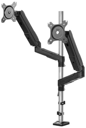 Monitor Stands Ergonomische, voll bewegliche Dual-Monitor-Arm-Tischhalterung, 15-27 Zoll Dual-Monitor-Halterung mit C-Klemme und VESA 75/100 mm, max. 14,3 lbs pro Arm(70cm)