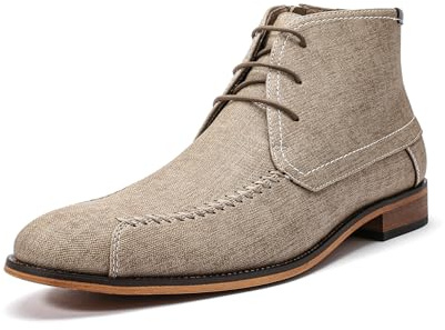 Allthemen Stivali da Uomo Chelsea Classici Lacci Stivaletti Vintage Casual Chukka Boots Suola in Gomma