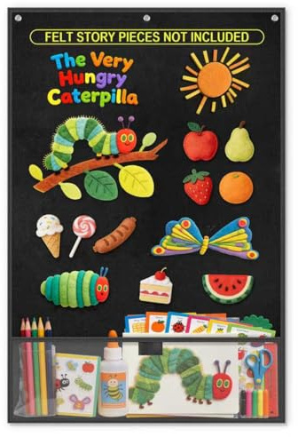 AKAYOK 24x36 Felt Board for Classroom & Home - Flannel Story Board with Magnets, Transparent Pocket & 30 Self Adhesive Dots | Interactive Learning, Visual Schedule, Storytelling for Teachers & Kid