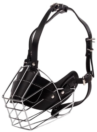 KFGISD, Dog Muzzle Wire Basket,Breathable,Adjustable,Humane Design,Allows Panting,Large Breathing Hole,Resistant To Abrasion,Dog Muzzle Cover(Black,M)