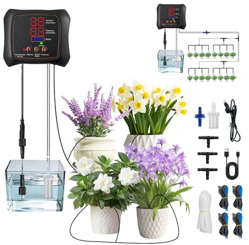 Kit di Irrigazione a Goccia con timer, Kit di Irrigazione Automatica per Vaso, Kit irrigazione a goccia, Set di irrigazione a goccia per giardino, it di irrigazione a goccia, di Irrigazione a Goccia