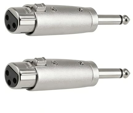 2 Pcs Xlr to Jack,Microphone Cable 1/4 Inch Male to Female Adapter Adapters | 6.35mm 3pin Trs Connector Coupler Transmission Socket Connectors Interface for Instrument Musical Mic