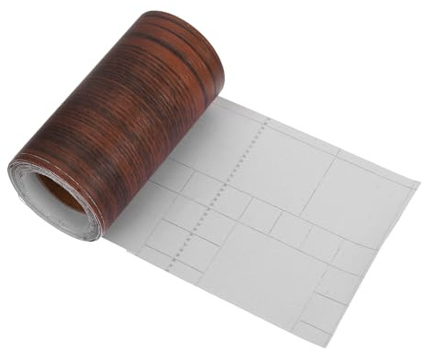 Holzdekor Klebeband PVC Selbstklebend 1 Rolle für Möbel Böden Büro | Wasserfest, 1000x12x0,1cm, Holzmaserung, Leicht Anzubringen, für Mietwohnungen, Schränke und Kratzer