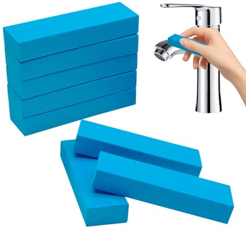 Wiederverwendbare Edelstahl-Kratz- und Kalk-Radiergummi, 8 Stück Blaue Reinigungsradiergummis 8x1,3x2,5cm Nackt verpackt Für Töpfe Wasserhahn Oberflächenschonend