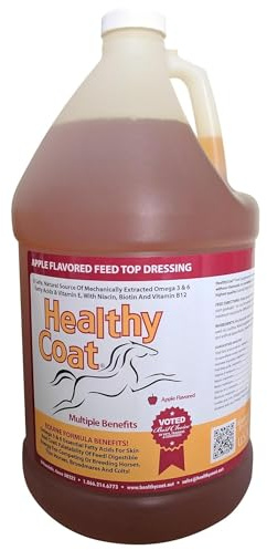 Healthy Coat Feed Supplement For Horses: Gallon. Skin, Coat, Body Condition, Performance, Allergies, Immune System, Hoof, Joint, Omega 3 & 6 Fatty Acids.