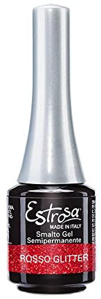 Estrosa Smalto Gel Mini Rosso Glitter - 100 gr
