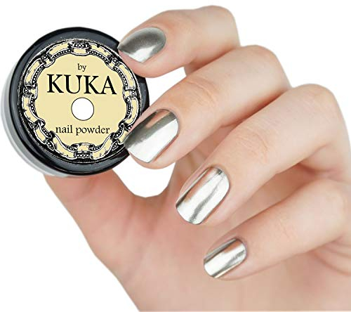 Spiegel Chrom Nagel Silber Puder